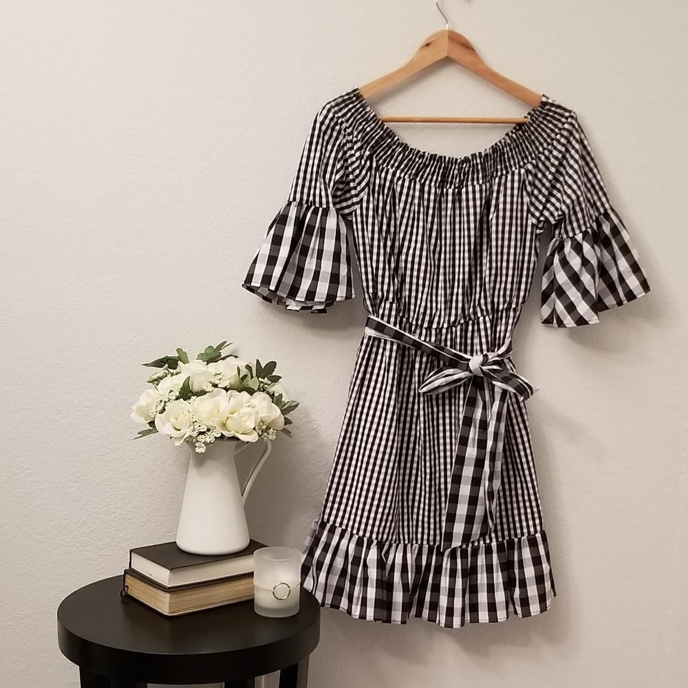 Gingham Poplin Dress